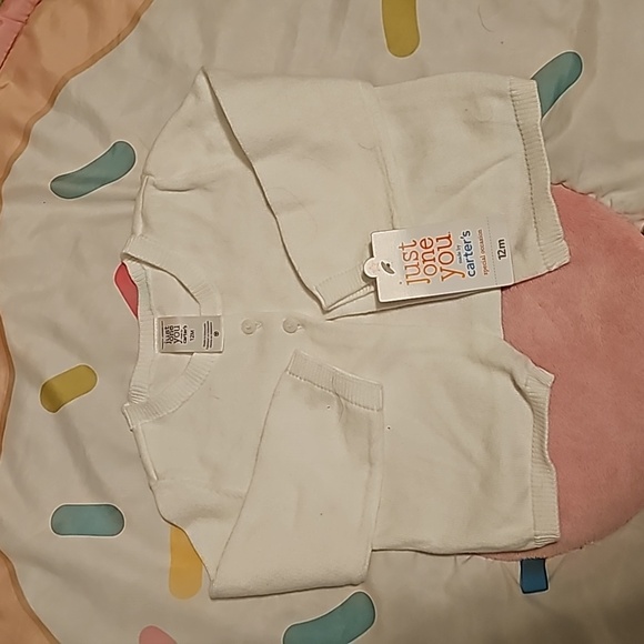 NWT Carter's 12m.set of pink unicorn 🦄  dress and white sweater with buttons - Picture 5 of 11